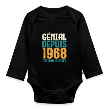 Génial depuis 1968 - Body Bébé bio manches longues - noir - Devant
