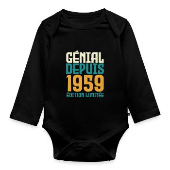 Génial depuis 1959 - Body Bébé bio manches longues - noir - Devant
