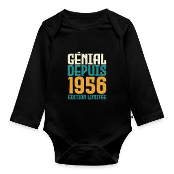 Génial depuis 1956 - Body Bébé bio manches longues - noir - Devant