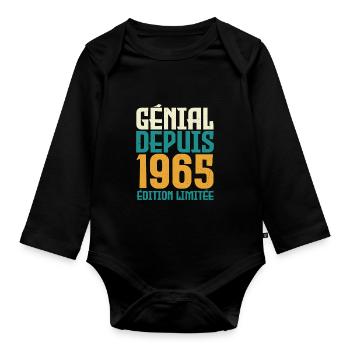 Génial depuis 1965 - Body Bébé bio manches longues - noir - Devant