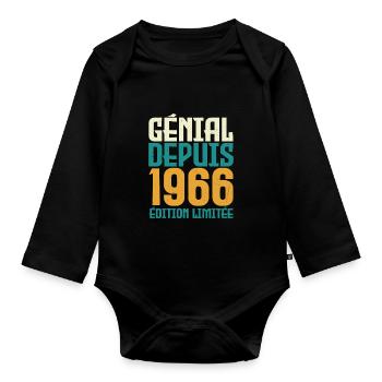 Génial depuis 1966 - Body Bébé bio manches longues - noir - Devant