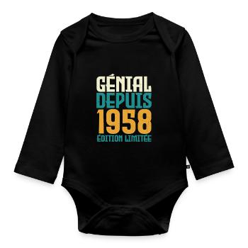Génial depuis 1958 - Body Bébé bio manches longues - noir - Devant
