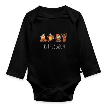 It's the season - Organic Longsleeve Baby Bodysuit - black - Front