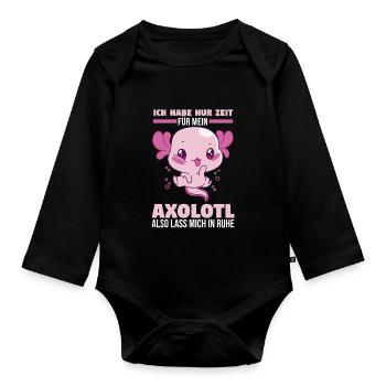 Axolotl - Baby Bio-Langarm-Body - Schwarz - Vorne