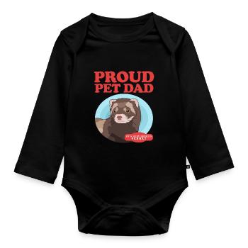 Frettchen Dad Frettchen Liebhaber Geschenk - Baby Bio-Langarm-Body - Schwarz - Vorne
