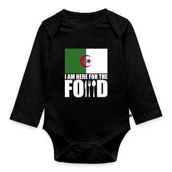 Algeria holiday travel souvenir - Organic Longsleeve Baby Bodysuit - black - Front