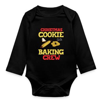 Christmas Baking Cookies Cookies Gingerbread - Organic Longsleeve Baby Bodysuit - black - Front