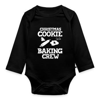 Christmas Baking Cookies Cookies Gingerbread - Organic Longsleeve Baby Bodysuit - black - Front