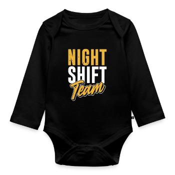 Night Shift Team Colleague Night Shift Work - Organic Longsleeve Baby Bodysuit - black - Front