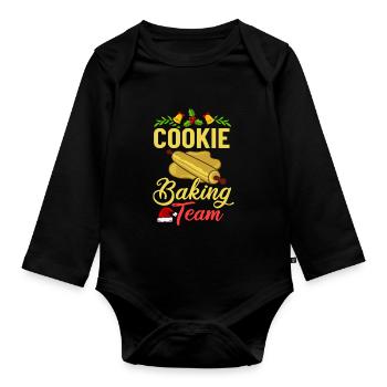 Christmas Baking Cookies Cookies Gingerbread - Organic Longsleeve Baby Bodysuit - black - Front