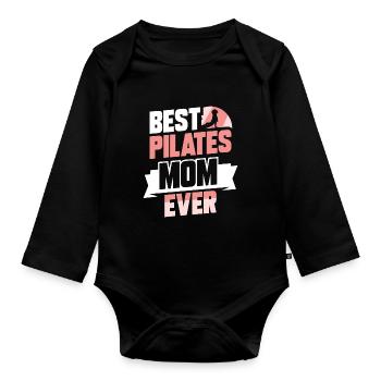 Meilleure mère de Pilates jamais amoureuse de maman - Body Bébé bio manches longues - noir - Devant