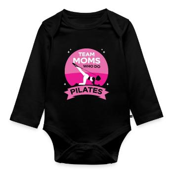 Team Mütter Die Pilates Machen Mami Mutter Mama - Baby Bio-Langarm-Body - Schwarz - Vorne