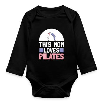 Cette mère aime l’amante de Pilates Mama Mami - Body Bébé bio manches longues - noir - Devant