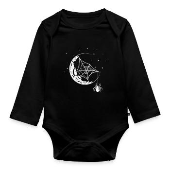 Spinne Spinnennetz - Baby Bio-Langarm-Body - Schwarz - Vorne
