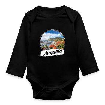 Souvenir d’Anguilla - Body Bébé bio manches longues - noir - Devant