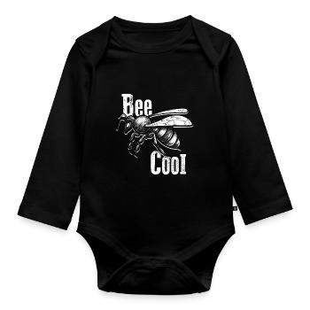 Bee Cool Bienen Imker Nachhaltigkeit Klimaschutz U - Baby Bio-Langarm-Body - Schwarz - Vorne