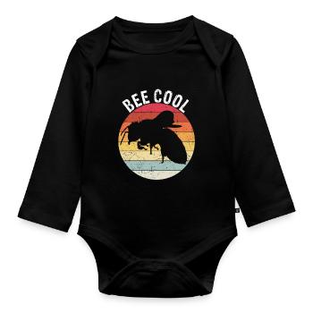 Bee Cool Bienen Imker Nachhaltigkeit Klimaschutz G - Baby Bio-Langarm-Body - Schwarz - Vorne