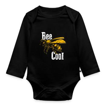 Bee Cool Bienen Imker Nachhaltigkeit Klimaschutz G - Baby Bio-Langarm-Body - Schwarz - Vorne