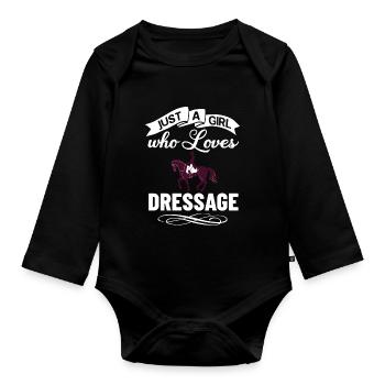Dressage Riding Horse Training Dressage - Organic Longsleeve Baby Bodysuit - black - Front
