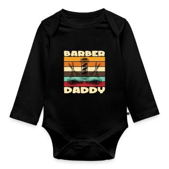 Barbier Papa Barbier Bart - Body Bébé bio manches longues - noir - Devant