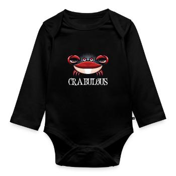 Crab Crab Shrimp Whisperer Crab Hunting Fisherman - Organic Longsleeve Baby Bodysuit - black - Front