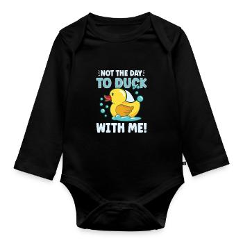 Canards en caoutchouc Canards Chasse aux oiseaux Idée cadeau d’amoureux des canards - Body Bébé bio manches longues - noir - Devant