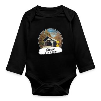Stowe Vermont Souvenir - Body Bébé bio manches longues - noir - Devant