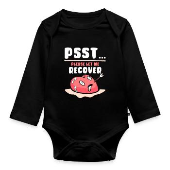 psst please let me get well again - Organic Longsleeve Baby Bodysuit - black - Front