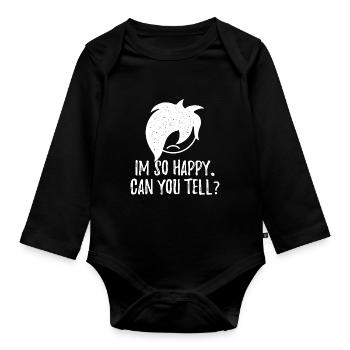 Je suis si heureux... pouvez-vous le dire? | Vêtements Emo garçons | E - Body Bébé bio manches longues - noir - Devant