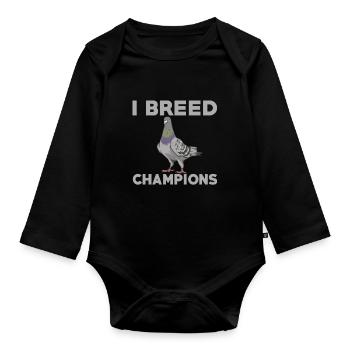 Pigeon breeder - Organic Longsleeve Baby Bodysuit - black - Front