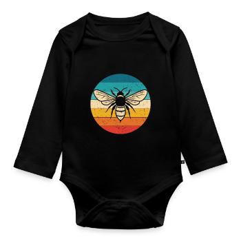 Vintage Imker Retro Imkerei Bienen Bienenzüchter I - Baby Bio-Langarm-Body - Schwarz - Vorne