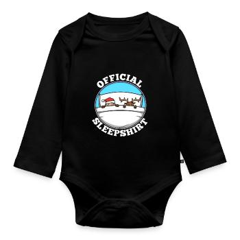 Official sleepshirt christmas - Baby Bio-Langarm-Body - Schwarz - Vorne