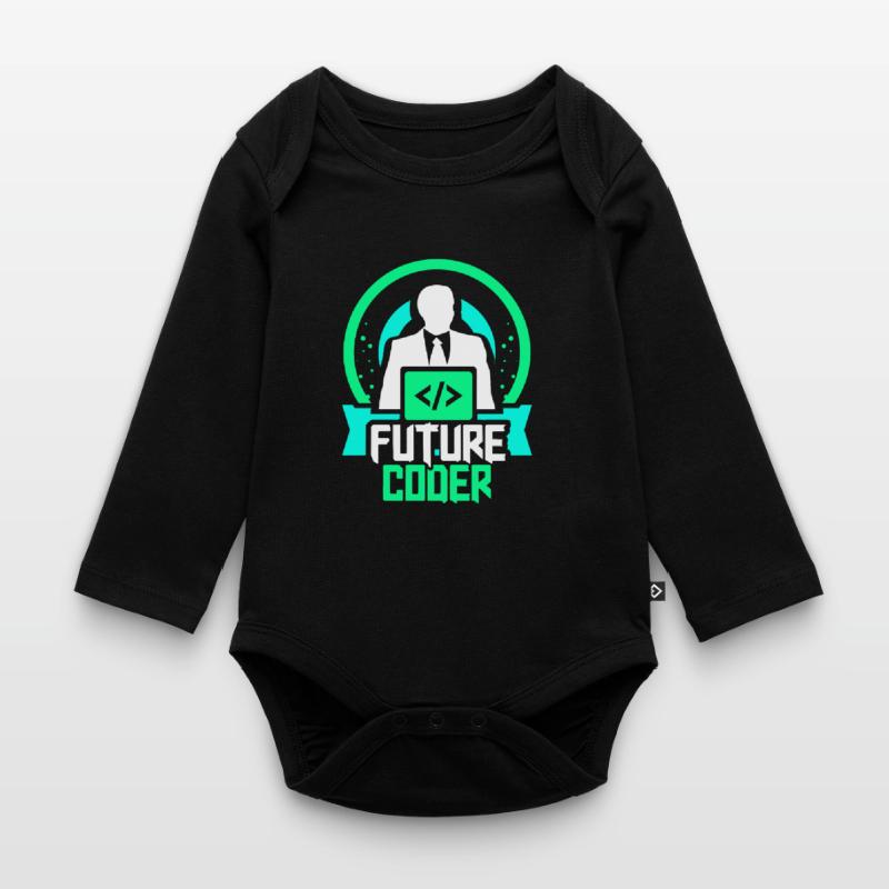 Zukünftiger Coder Coding Programmierer Code Baby Bio-Langarm-Body