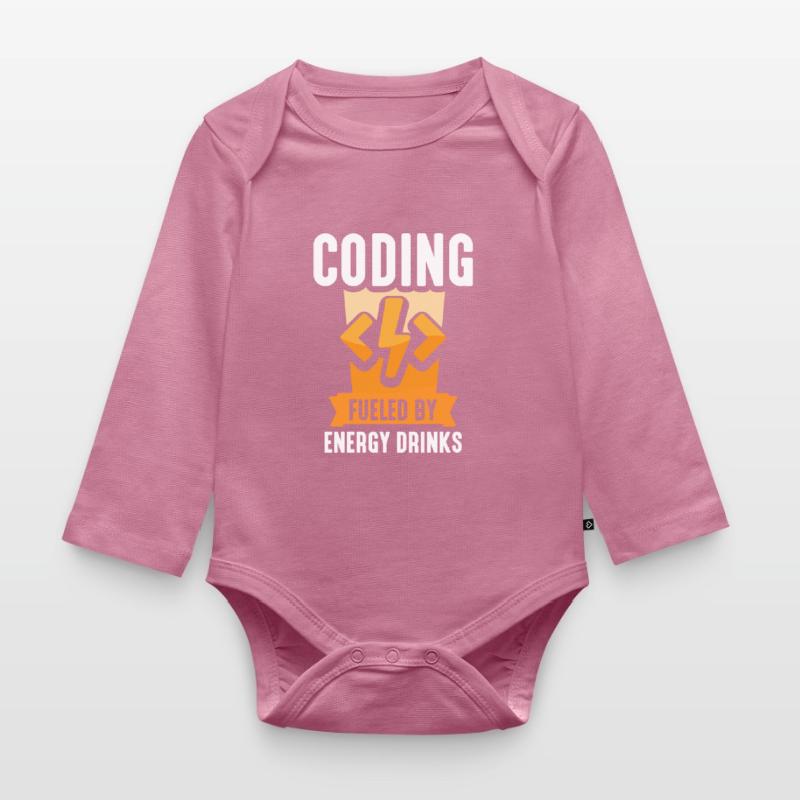 Programming with Energydrinks Coding Code Coder Organic Longsleeve Baby Bodysuit