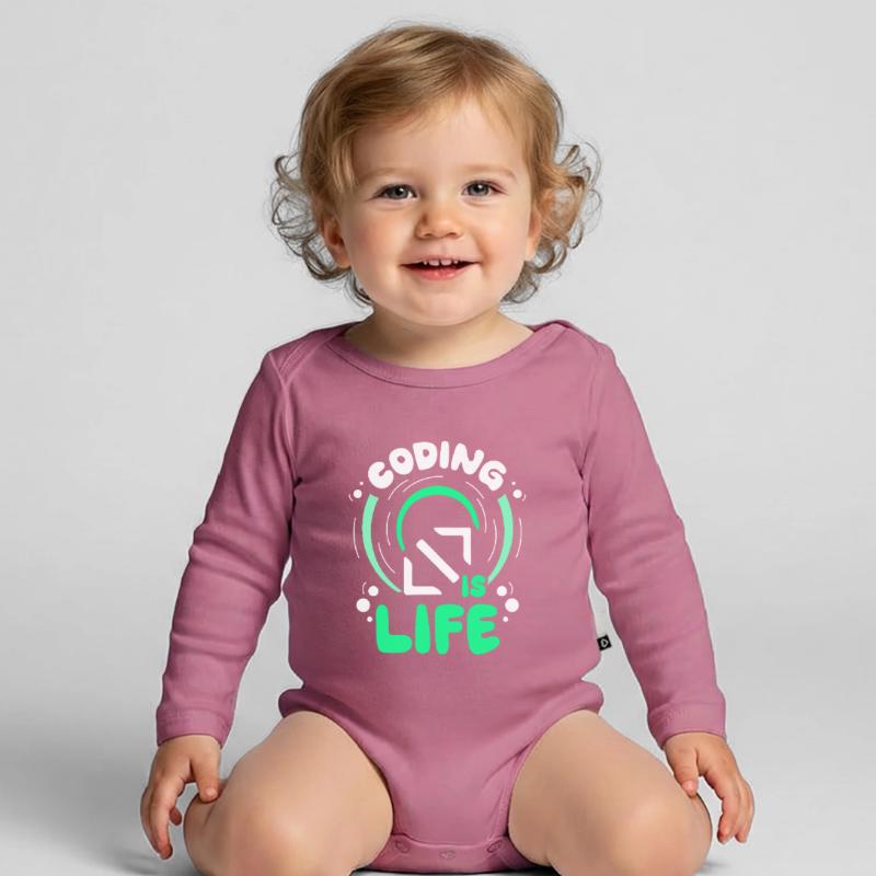 Le codage est un programmeur de codeur de vie Body Bébé bio manches longues