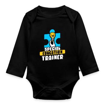 Formateur en éducation de l’enfance en difficulté Enseignant en éducation de l’enfance en difficulté - Body Bébé bio manches longues - noir - Devant