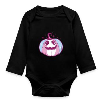 Transgender Pride Pumpkin LGBT Trans Flag - Body Bébé bio manches longues - noir - Devant