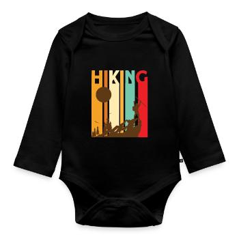 Hiking Retro Hiking - Baby Bio-Langarm-Body - Schwarz - Vorne