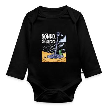 Sondeln Sondel Metalldetektor Schatzsuche - Baby Bio-Langarm-Body - Schwarz - Vorne