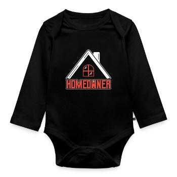 Propriétaire Propriétaire Maison propriétaire - Body Bébé bio manches longues - noir - Devant