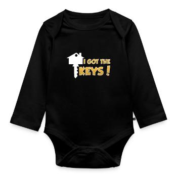 I have the key homeowner host - Organic Longsleeve Baby Bodysuit - black - Front