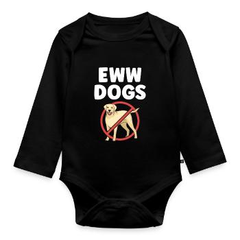 Igitt Chiens Chat Animal mignon Amoureux Chats - Body Bébé bio manches longues - noir - Devant