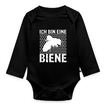 Ich Bin Eine Biene Geschenk Imker Biene Bienen Flü - Baby Bio-Langarm-Body - Schwarz - Vorne