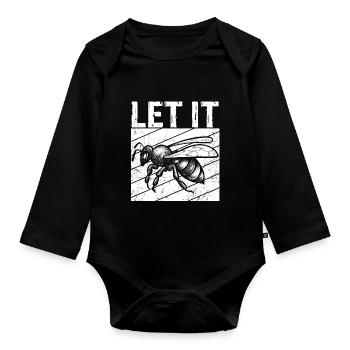Let It Bee Bienen Flüsterer - Imker Biene Imkerei - Baby Bio-Langarm-Body - Schwarz - Vorne