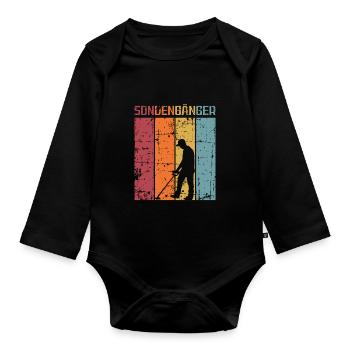 Sondeln Sondel Metalldetektor Schatzsuche - Baby Bio-Langarm-Body - Schwarz - Vorne