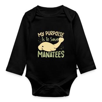 Lamantin Lamantin Manti Pommes de terre flottantes - Body Bébé bio manches longues - noir - Devant