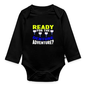 Dental technicians work dentist gift - Organic Longsleeve Baby Bodysuit - black - Front