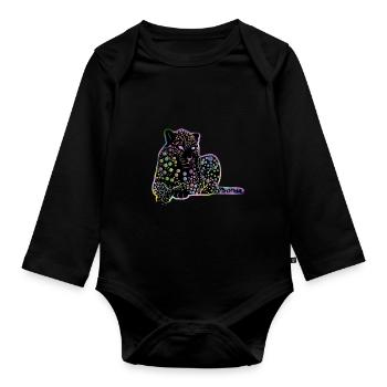 Drôle d’idée cadeau Jaguar - Body Bébé bio manches longues - noir - Devant