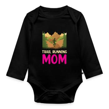 Trail Running Mama Trail Running Course à pied - Body Bébé bio manches longues - noir - Devant