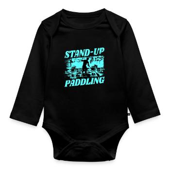 SUP paddle paddle Stand Up Paddle Surf - Body Bébé bio manches longues - noir - Devant